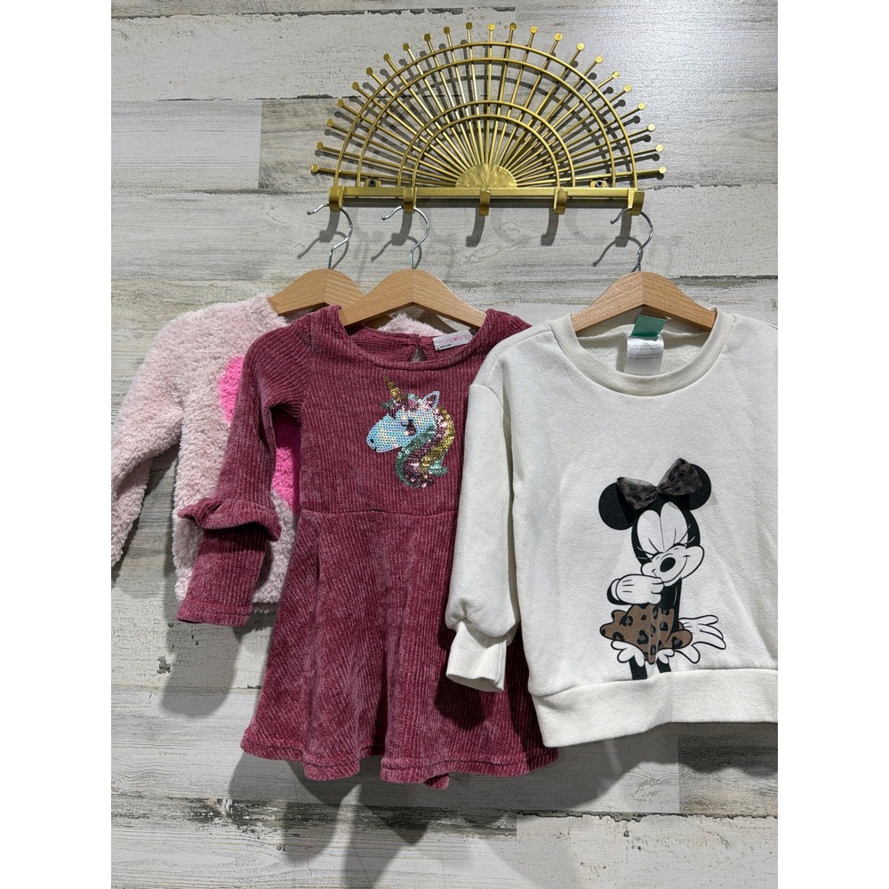 Disney OshKosh Baby Young Hearts Bundle Girls 18-24M Pink Maroon EUC